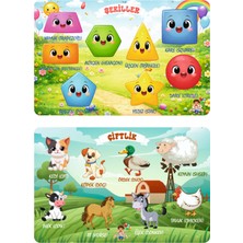 Feyza Design Ahşap Türkçe-Ingilizce Öğretici Puzzle 2'li Set