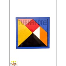 Feyza Design Çok Renkli Ahşap Tangram Zeka Oyunu - 14X14CM, 1 Parça