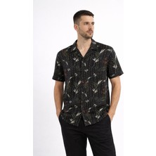 Cazador Desenli Lacivert Erkek Kısa Kollu Gömlek 24090