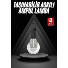 3 Farklı Mod Led'li Şarjlı Asma Kancalı Kamp Lambası Taşınabilir Ampul - Lisinya