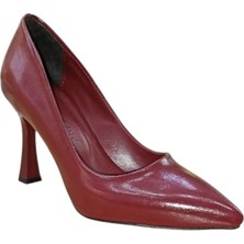 New Angel 820 Kadın Kadeh Ökçeli Stiletto Bordo