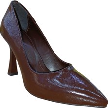 New Angel 820 Kadın Kadeh Ökçeli Stiletto Kahve
