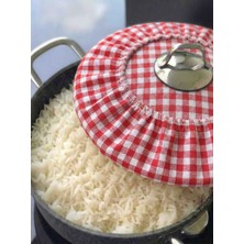 MiniStand Kırmızı Beyaz Pötikare Kumaş Pilav Demleme Bonesi Lastikli Lapa Önleyici Demlematik