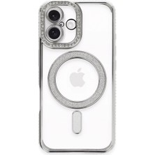 Magicool Iphone 16 Plus Kılıf Joke Simli Magneticsafe Kılıf - Gümüş