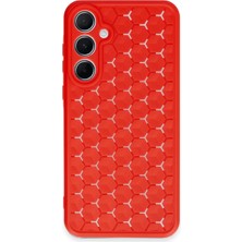 Magicool Samsung Galaxy A25 5g Kılıf Petek Silikon Kapak - Kırmızı