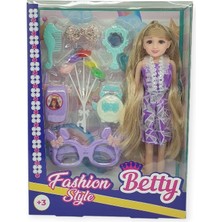 Güzellik Seti 7 Parça Aksesuarlı Bebek Seti - Mor (Lisinya)