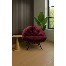 AVYNA Aurevon™ Premium Tekli Koltuk Berjer | Tv Koltuğu, Okuma ve Minderli Relax Sandalyesi - Bordo