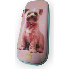 Lisinya Kalemlik Kutusu Fermuarlı Kabartmalı Köpek Desenli