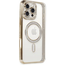 Magicool Iphone 16 Pro Kılıf Joke Simli Magneticsafe Kılıf - Gold