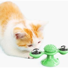 Feyza Design Vantuzlu Fırıldak Toplu Dönen Şeffaf Kedi Oyuncağı