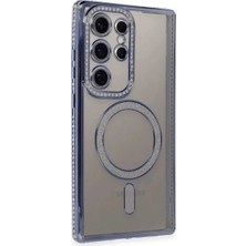 Magicool Samsung Galaxy S24 Ultra Kılıf Joke Simli Magneticsafe Kılıf - Mavi