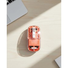 Bluetooth ve USB Destekli Kablosuz Şeffaf Mouse Sessiz Kullanım