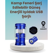 Şarj Edilebilir Güneş Enerjili Kızaklı Kamp Feneri – USB Çıkışlı, Katlanabilir, Dayanıklı ve Çok Fonksiyonlu - Lisinya