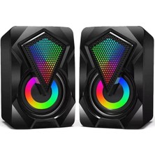 Braventa Collection Rgb 6W Stereo USB Hoparlör 3.5mm Jacklı Oyuncu Ses Sistemi - AL5217