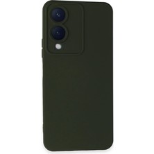 Magicool Vivo Y17S Kılıf Nano Içi Kadife Silikon - Koyu Yeşil