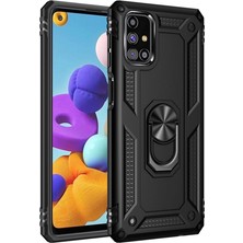Magicool Samsung Galaxy M31S Kılıf Sofya Yüzüklü Silikon Kapak - Siyah