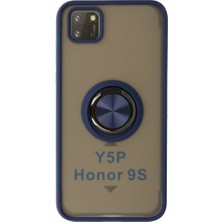 Magicool Huawei Y5P Kılıf Montreal Yüzüklü Silikon Kapak - Lacivert
