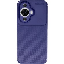 Magicool Huawei Nova 12S Kılıf Auto Focus Karbon Kapak - Lacivert