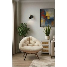AVYNA Premium Tekli Koltuk Berjer | Luxury ve Konforlu Tv Koltuğu ve Dinlenme Koltuğu, 92X92CM - Krem