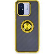 Magicool Xiaomi Redmi 12C Kılıf Montreal Yüzüklü Silikon Kapak - Sarı