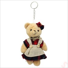 Braventa Collection Süsle Bebek Pelüş Kıyafetli Ayıcık Anahtarlık, 13 x 8,5 cm - Kız Model