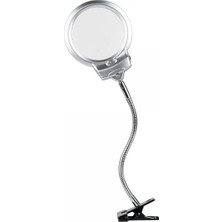 Magicool 2.5X130 mm 5X24 mm LED Aydınlatmalı Büyüteç,masa Üstü Metal Hortum MANDALLIMG15124C