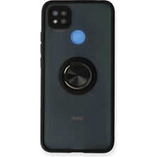 Magicool Xiaomi Redmi 9c Kılıf Montreal Yüzüklü Silikon Kapak - Siyah