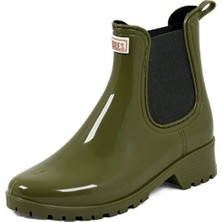 Tkees Kadın Haki Şık Su Geçirmez Yağmur Çizmesi