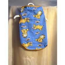 Patipin Neşeli Karakter Serisi Kedi Köpek Kıyafeti - Mavi Çizgi Karakter Baskılı Tişört