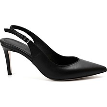 Beety D112 Siyah & Bej Ince Topuklu Kadın Stiletto Ayakkabı