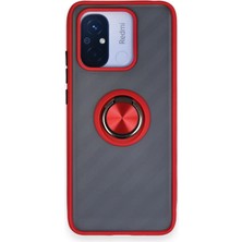Magicool Xiaomi Redmi 12C Kılıf Montreal Yüzüklü Silikon Kapak - Kırmızı