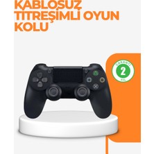 Kuzgun Ticaret Ps4 Uyumlu Kablosuz Oyun Kolu – Titreşimli, Şarjlı ve Ergonomik - Lisinya