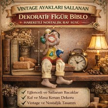 Vintage Ayakları Sallanan Dekoratif Figür Biblo – Hareketli Nostaljik Raf Süsü