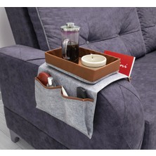 Kuzgun Ticaret Çok Amaçlı Deri Şeritli Cepli Koltuk Kenarı Düzenleyici 03938 ( Lisinya )