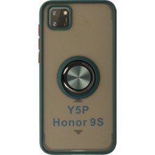 Magicool Huawei Y5P Kılıf Montreal Yüzüklü Silikon Kapak - Yeşil