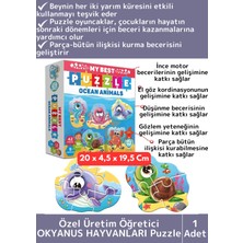 Feyza Design Çocuklar Için Eğlenceli Okyanus Hayvanları Puzzle