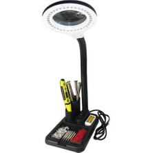 Kuzgun Ticaret Esnek 5x /10X,40 LED Işıklı Büyüteç ,lamba  Büyüteç Okuma, Çalışma Lehim Masa Lambası A808 - Lisinya