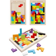 Feyza Design Ahşap Blok Tetris Zeka Oyunu - 3+ Yaş Için Eğitici Oyuncak