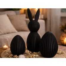 Generic Modern Tasarım 3’lü Dekoratif Paskalya Seti - Antrasit Mat Siyah