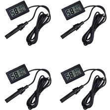 Kuzgun Ticaret 4 Adet Dijital Ekran Sıcaklık ve Nem Ölçer - Termometre Higrometre Kuluçka ( Lisinya )