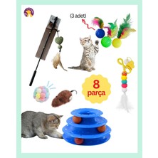 Feyza Design 8'li Çok Renkli Kedi Oyuncağı Seti - Zeka ve Eğlence