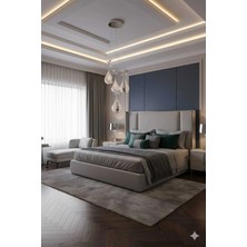Aura Lıghtıng Krom Armut Model 4'lü Sarkıt 3 Renk LED Modern Salon Avizesi (Beyaz Sarı Günışığı)