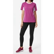 Bumerangspor Kadın Sporcu Rahat Kesim Fitness Pilates Koşu Antrenman Tişört