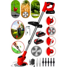 Schatz 21V Çift Akülü Teleskopik Uzatma Kollu Çim Çalı Ot Biçme Şarjlı Tırpan K023184