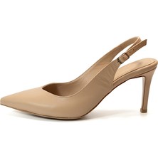 Beety D112 Siyah & Bej Ince Topuklu Kadın Stiletto Ayakkabı