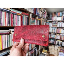 Mahfuz Gerçek Deri Tamamen El Emeği Kadın Cüzdan 22CM*8CM * 1 Kağıt Para Alanı 4 Kart Bölmesi NLU413