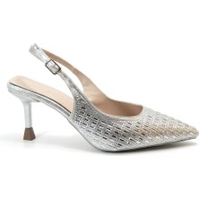 Beety 228.207 Taşlı Siyah & Gümüş Ince Topuklu Kadın Stiletto Ayakkabı