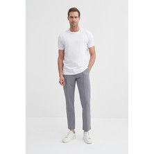 Cazador Erkek Beyaz Bisiklet Yaka T-Shirt 46200
