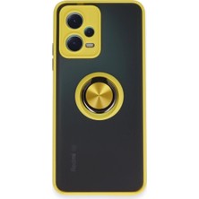 Magicool Xiaomi Redmi Note 12 5g Kılıf Montreal Yüzüklü Silikon Kapak - Sarı