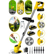 Schatz 21V Çift Akülü Teleskopik Uzatma Kollu Çim Çalı Ot Biçme Şarjlı Tırpan S133184